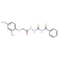 Chemical structure of 2-(2,4-dimethylphenoxy)-N-{[(phenylformamido)methanethioyl]amino}acetamide - CSSB00025734817