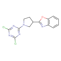 Chemical structure of 2-[1-(4,6-dichloro-1,3,5-triazin-2-yl)pyrrolidin-3-yl]-1,3-benzoxazole - CSSB21332128098