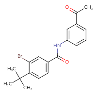 Chemical structure of N-(3-acetylphenyl)-3-bromo-4-tert-butylbenzamide - CSSB00020577885