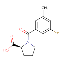 Chemical structure of (2S)-1-(3-fluoro-5-methylbenzoyl)pyrrolidine-2-carboxylic acid - CSSB00001658624