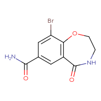 Chemical structure of 9-bromo-5-oxo-2,3,4,5-tetrahydro-1,4-benzoxazepine-7-carboxamide - CSSB01213192844