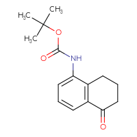 Chemical structure of tert-butyl N-(5-oxo-5,6,7,8-tetrahydronaphthalen-1-yl)carbamate - CSSB03496556457
