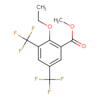 Chemical structure of methyl 2-ethoxy-3,5-bis(trifluoromethyl)benzoate - CSSB06835378537