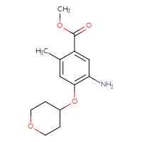 Chemical structure of methyl 5-amino-2-methyl-4-(oxan-4-yloxy)benzoate - CSSB02495350769
