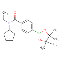 Chemical structure of N-cyclopentyl-N-ethyl-4-(4,4,5,5-tetramethyl-1,3,2-dioxaborolan-2-yl)benzamide - CSSB02533288380