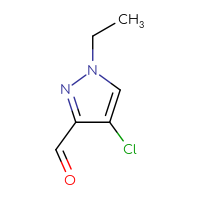 Chemical structure of 4-chloro-1-ethyl-1H-pyrazole-3-carbaldehyde - CSSB00000050533