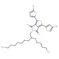 Chemical structure of 1-(4-bromothiophen-2-yl)-3-(5-bromothiophen-2-yl)-5-(2-hexyldecyl)-4H,5H,6H-thieno[3,4-c]pyrrole-4,6-dione - CSSB14945325175