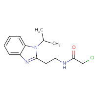 Chemical structure of 2-chloro-N-{2-[1-(propan-2-yl)-1H-1,3-benzodiazol-2-yl]ethyl}acetamide - CSSB02017039765