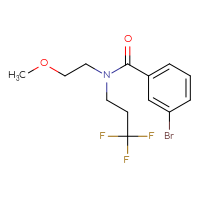 Chemical structure of 3-bromo-N-(2-methoxyethyl)-N-(3,3,3-trifluoropropyl)benzamide - CSSB01690959801