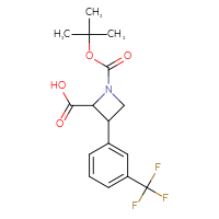 Chemical structure of 1-[(tert-butoxy)carbonyl]-3-[3-(trifluoromethyl)phenyl]azetidine-2-carboxylic acid - CSSB20504684610