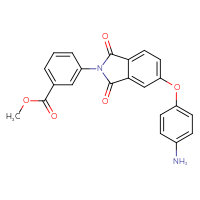 Chemical structure of methyl 3-[5-(4-aminophenoxy)-1,3-dioxo-2,3-dihydro-1H-isoindol-2-yl]benzoate - CSSB00160283678