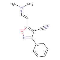 Chemical structure of 5-[2-(dimethylamino)ethenyl]-3-phenyl-1,2-oxazole-4-carbonitrile - CSSB02125602521