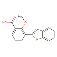 Chemical structure of 3-(1-benzothiophen-2-yl)-2-methoxybenzoic acid - CSSB01411080839