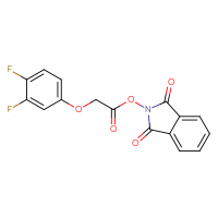 Chemical structure of 1,3-dioxo-2,3-dihydro-1H-isoindol-2-yl 2-(3,4-difluorophenoxy)acetate - CSSB00116218048