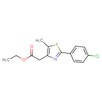 Chemical structure of ethyl 2-[2-(4-chlorophenyl)-5-methyl-1,3-thiazol-4-yl]acetate - CSSB00025734619