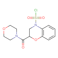 Chemical structure of 2-(morpholine-4-carbonyl)-3,4-dihydro-2H-1,4-benzoxazine-4-sulfonyl chloride - CSSB21224773103