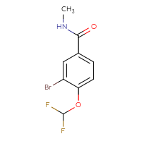 Chemical structure of 3-bromo-4-(difluoromethoxy)-N-methylbenzamide - CSSB01992590480