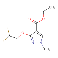 Chemical structure of ethyl 3-(2,2-difluoroethoxy)-1-methyl-1H-pyrazole-4-carboxylate - CSSB01978213817