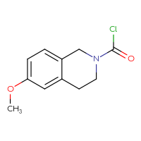 Chemical structure of 6-methoxy-1,2,3,4-tetrahydroisoquinoline-2-carbonyl chloride - CSSB02136157908