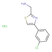 Chemical structure of 1-[4-(3-chlorophenyl)-1,3-thiazol-2-yl]methanamine hydrochloride - CSSB20785369414