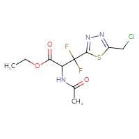 Chemical structure of ethyl 3-[5-(chloromethyl)-1,3,4-thiadiazol-2-yl]-2-acetamido-3,3-difluoropropanoate - CSSB00161158032