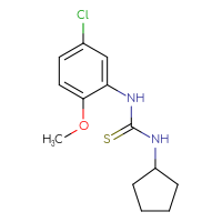 Chemical structure of 1-(5-chloro-2-methoxyphenyl)-3-cyclopentylthiourea - CSSB00000490281