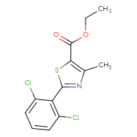 Chemical structure of ethyl 2-(2,6-dichlorophenyl)-4-methyl-1,3-thiazole-5-carboxylate - CSSB00032568134