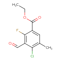 Chemical structure of ethyl 4-chloro-2-fluoro-3-formyl-5-methylbenzoate - CSSB06447670613