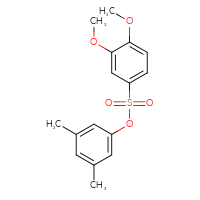Chemical structure of 3,5-dimethylphenyl 3,4-dimethoxybenzene-1-sulfonate - CSSB00026491758