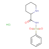 Chemical structure of N-(benzenesulfonyl)piperidine-2-carboxamide hydrochloride - CSSB02495350903