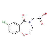 Chemical structure of 2-(7-chloro-5-oxo-2,3,4,5-tetrahydro-1,4-benzoxazepin-4-yl)acetic acid - CSSB00020599402