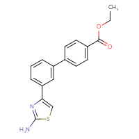 Chemical structure of ethyl 3'-(2-amino-1,3-thiazol-4-yl)-[1,1'-biphenyl]-4-carboxylate - CSSB06584247255