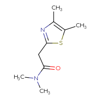 Chemical structure of 2-(4,5-dimethyl-1,3-thiazol-2-yl)-N,N-dimethylacetamide - CSSB09329800390