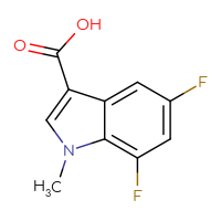 Chemical structure of 5,7-difluoro-1-methyl-1H-indole-3-carboxylic acid - CSSB00020946812