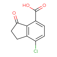 Chemical structure of 7-chloro-3-oxo-2,3-dihydro-1H-indene-4-carboxylic acid - CSSB00010239906