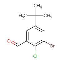 Chemical structure of 3-bromo-5-tert-butyl-2-chlorobenzaldehyde - CSSB06447023981