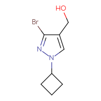 Chemical structure of (3-bromo-1-cyclobutyl-1H-pyrazol-4-yl)methanol - CSSB00021391298