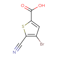 Chemical structure of 4-bromo-5-cyanothiophene-2-carboxylic acid - CSSB00021090055