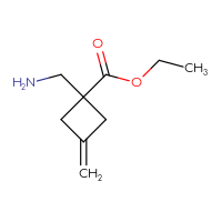 Chemical structure of ethyl 1-(aminomethyl)-3-methylidenecyclobutane-1-carboxylate - CSSB02126225477