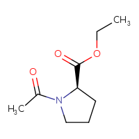 Chemical structure of ethyl (2R)-1-acetylpyrrolidine-2-carboxylate - CSSB00016359747