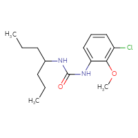 Chemical structure of 1-(3-chloro-2-methoxyphenyl)-3-(heptan-4-yl)urea - CSSB15133888000