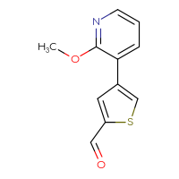 Chemical structure of 4-(2-methoxypyridin-3-yl)thiophene-2-carbaldehyde - CSSB00102726914