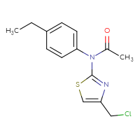 Chemical structure of N-[4-(chloromethyl)-1,3-thiazol-2-yl]-N-(4-ethylphenyl)acetamide - CSSB00000687657