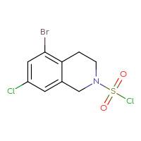 Chemical structure of 5-bromo-7-chloro-1,2,3,4-tetrahydroisoquinoline-2-sulfonyl chloride - CSSB14959847117
