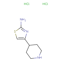 Chemical structure of 4-(piperidin-4-yl)-1,3-thiazol-2-amine dihydrochloride - CSSB14929137858