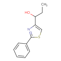 Chemical structure of 1-(2-phenyl-1,3-thiazol-4-yl)propan-1-ol - CSSB21246402019