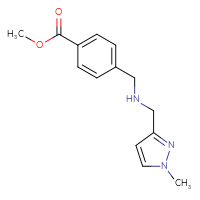 Chemical structure of methyl 4-({[(1-methyl-1H-pyrazol-3-yl)methyl]amino}methyl)benzoate - CSSB00008317939