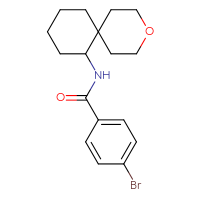 Chemical structure of 4-bromo-N-{3-oxaspiro[5.5]undecan-7-yl}benzamide - CSSB09574826370