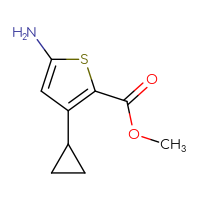 Chemical structure of methyl 5-amino-3-cyclopropylthiophene-2-carboxylate - CSSB00009981368