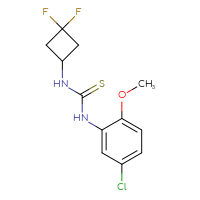 Chemical structure of 1-(5-chloro-2-methoxyphenyl)-3-(3,3-difluorocyclobutyl)thiourea - CSSB02020630290